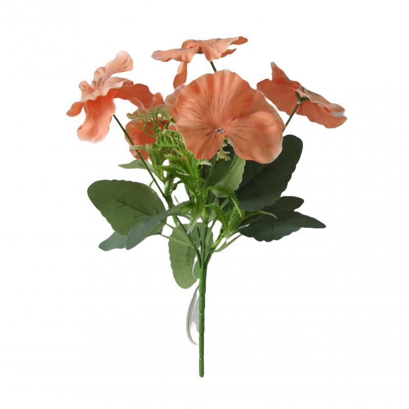 BRATKI bukiecik 25 cm <br>kolor kwiatów łososiowy